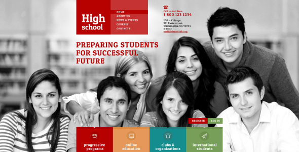 адаптивный шаблон веб-сайта университета