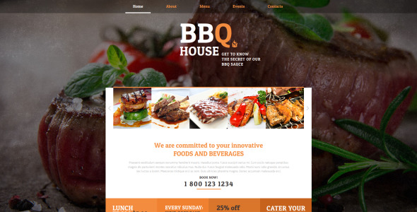 bbq restaurant moto cms html шаблон