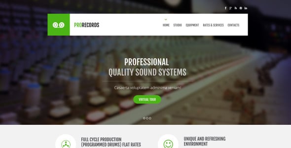 адаптивный шаблон сайта студии звукозаписи