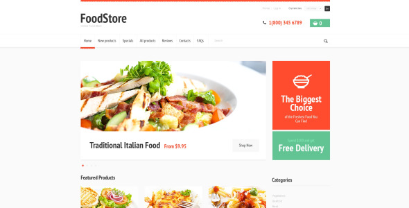 шаблон вкусной еды zencart