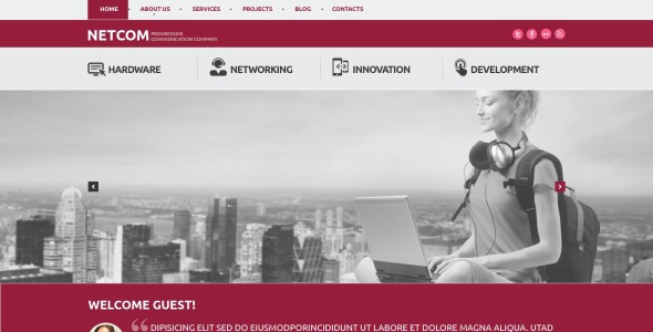 коммуникационная компания wordpress тема