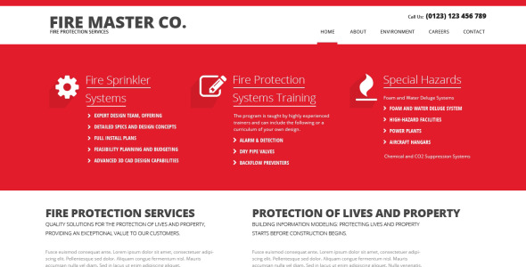 адаптивный шаблон сайта пожарной службы