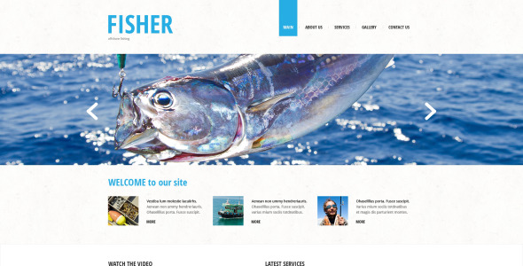 рыболовный адаптивный шаблон сайта