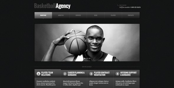 баскетбол отзывчивая тема wordpress