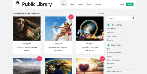 отзывчивый шаблон сайта для отзывов о книгах