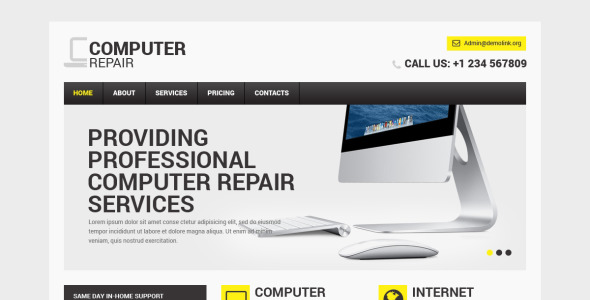отзывчивый шаблон сайта для ремонта компьютеров