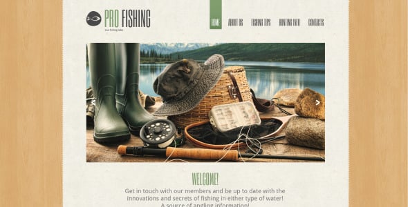 рыбалка отзывчивый шаблон сайта