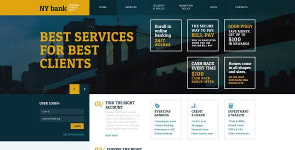 банк wordpress тема