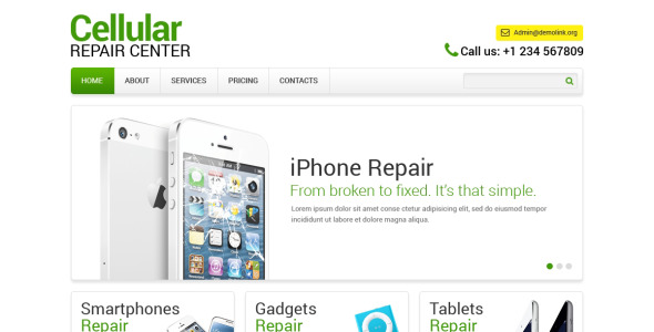 отзывчивый шаблон сайта для ремонта компьютеров