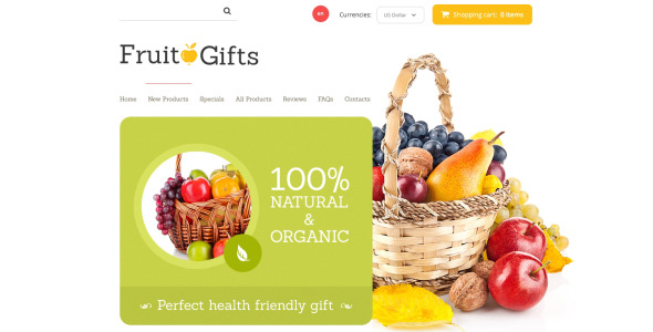 фруктовые подарки шаблон zencart