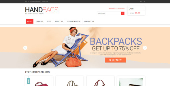 сумочка отзывчивая тема shopify