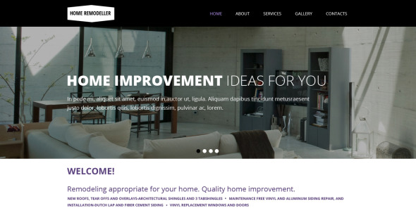 адаптивный шаблон сайта для ремоделирования дома