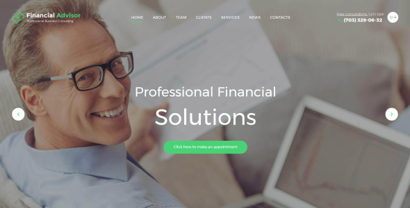 отзывчивый шаблон веб-сайта финансового консультанта
