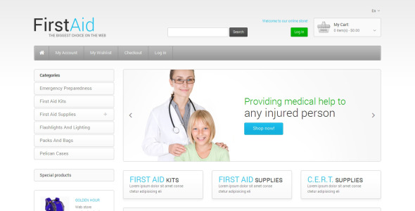 магазин первой помощи magento тема