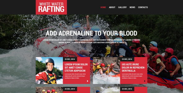 рафтинг адаптивный шаблон сайта