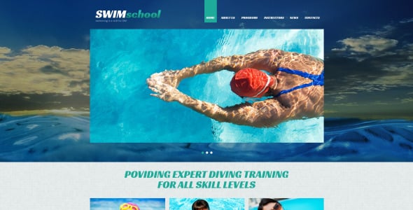 адаптивный шаблон joomla для плавательной школы