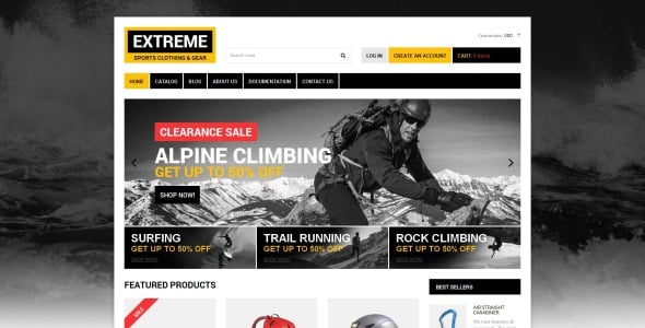 экстремальные виды спорта отзывчивая тема shopify