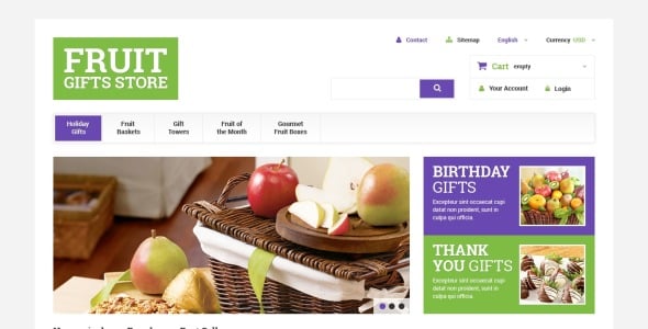 фруктовые подарочные корзины тема prestashop