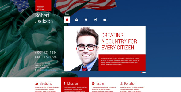 политический кандидат отзывчивая тема wordpress