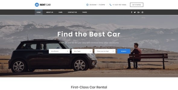 out car rental многостраничный html шаблон сайта