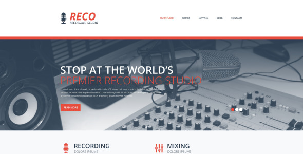 адаптивный шаблон сайта студии звукозаписи