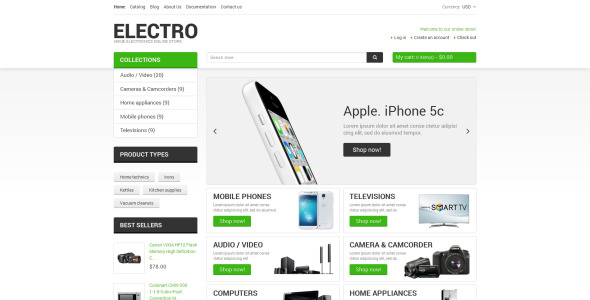 отзывчивая тема магазина электроники shopify