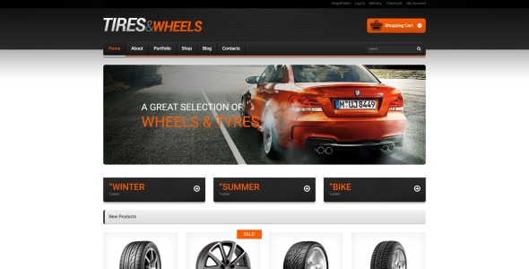 колеса и шины отзывчивая тема woocommerce