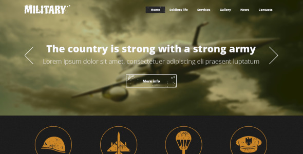 армейский адаптивный шаблон сайта