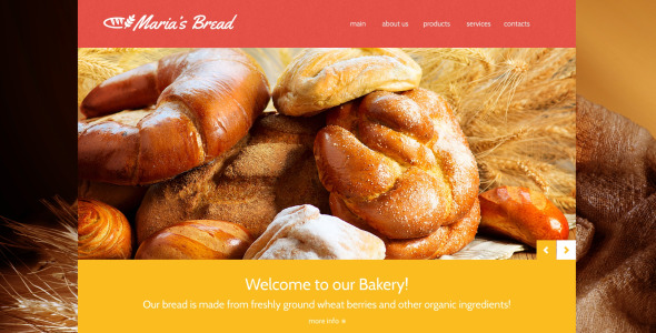 адаптивный шаблон сайта пекарни