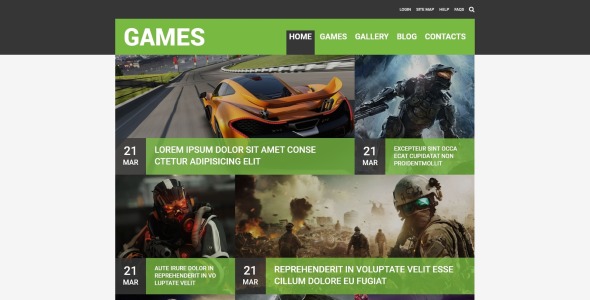 игровой портал отзывчивый шаблон joomla