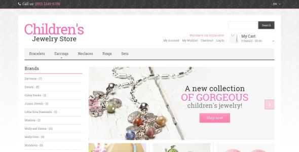 ювелирные изделия отзывчивая тема magento