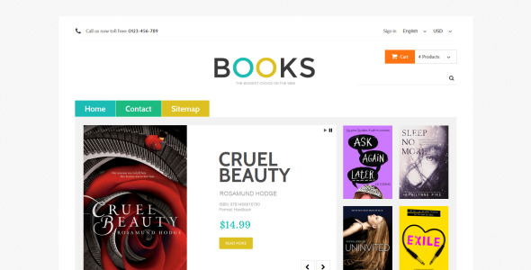 онлайн книжный магазин prestashop тема