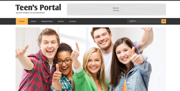 адаптивный шаблон сайта подросткового клуба