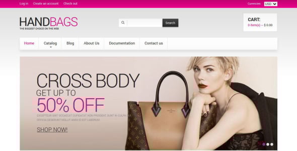 сумочка отзывчивая тема shopify