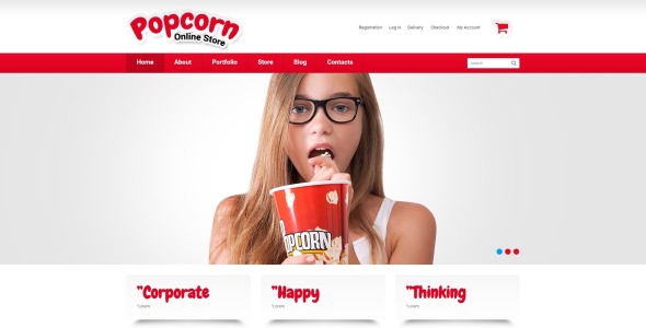 попкорн интернет-магазин woocommerce тема