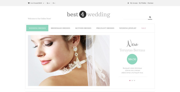 свадебный магазин отзывчивая тема magento