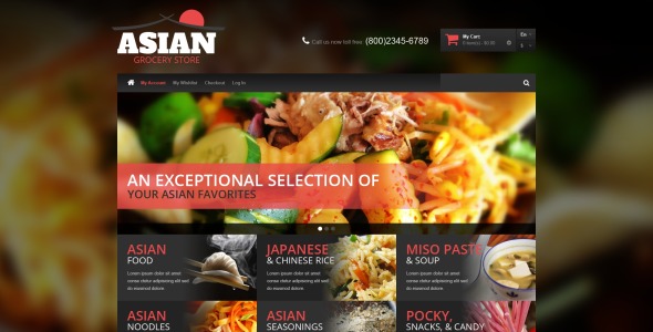 азиатская продуктовая тема magento