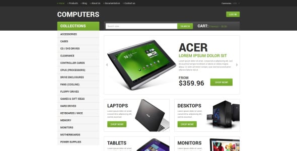 компьютерный магазин отзывчивая тема shopify