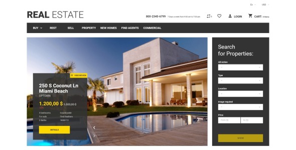 недвижимость бизнес prestashop тема