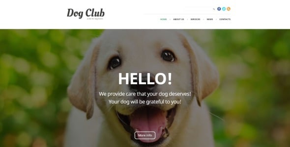 животные и домашние животные чистый шаблон joomla