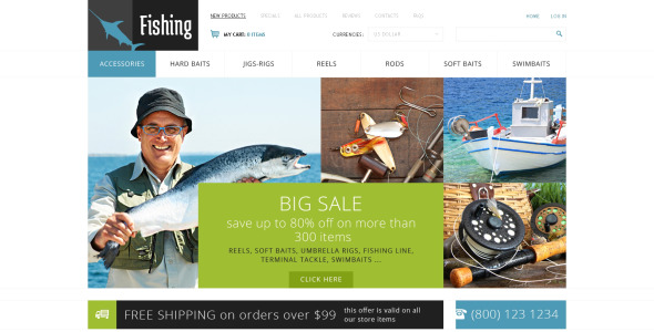 рыболовный шаблон zencart