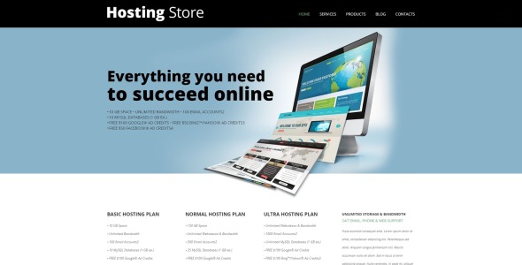 хостинг-магазин joomla template