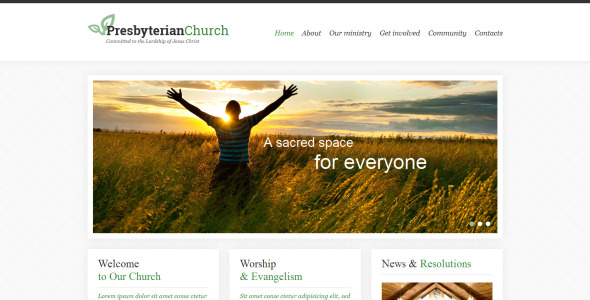 пресвитерианский адаптивный шаблон сайта