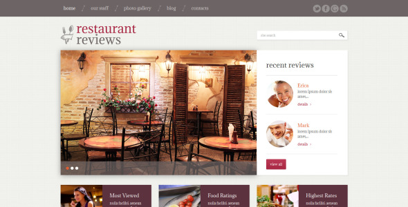 отзывы о ресторанах отзывчивая тема wordpress