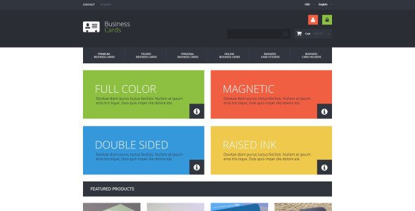 тема магазина визитных карточек prestashop
