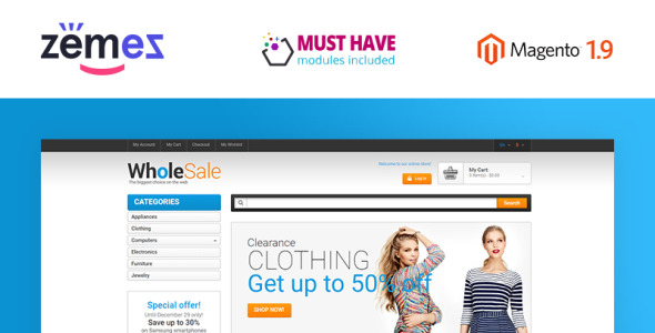 магазин электроники отзывчивая тема magento
