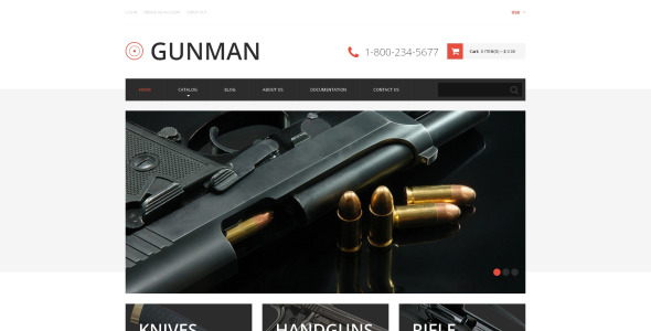 оружейный магазин отзывчивая тема shopify