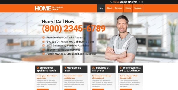 адаптивный шаблон сайта для ремонта дома