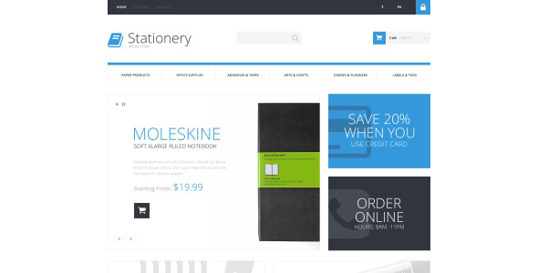 канцелярский магазин prestashop тема