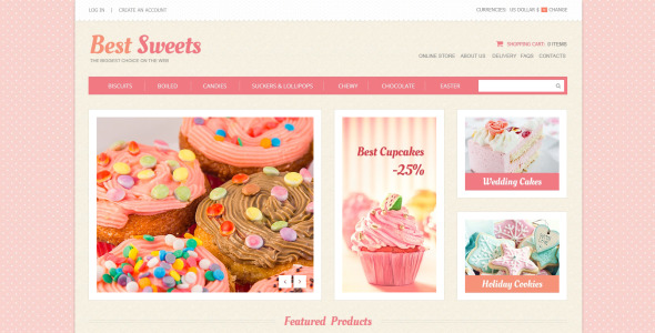 шаблон магазина сладостей virtuemart